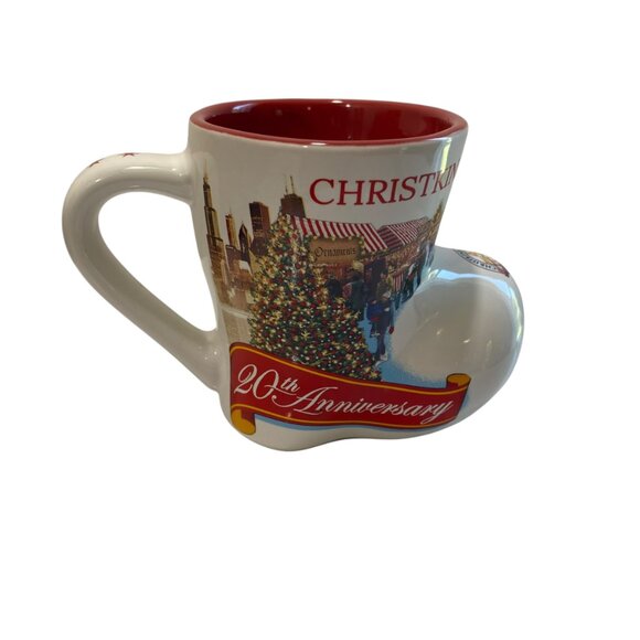 Collectible 2015 Chicago Christkindlmarket 20th Anniversary Mug Boot Red White - Picture 3 of 9